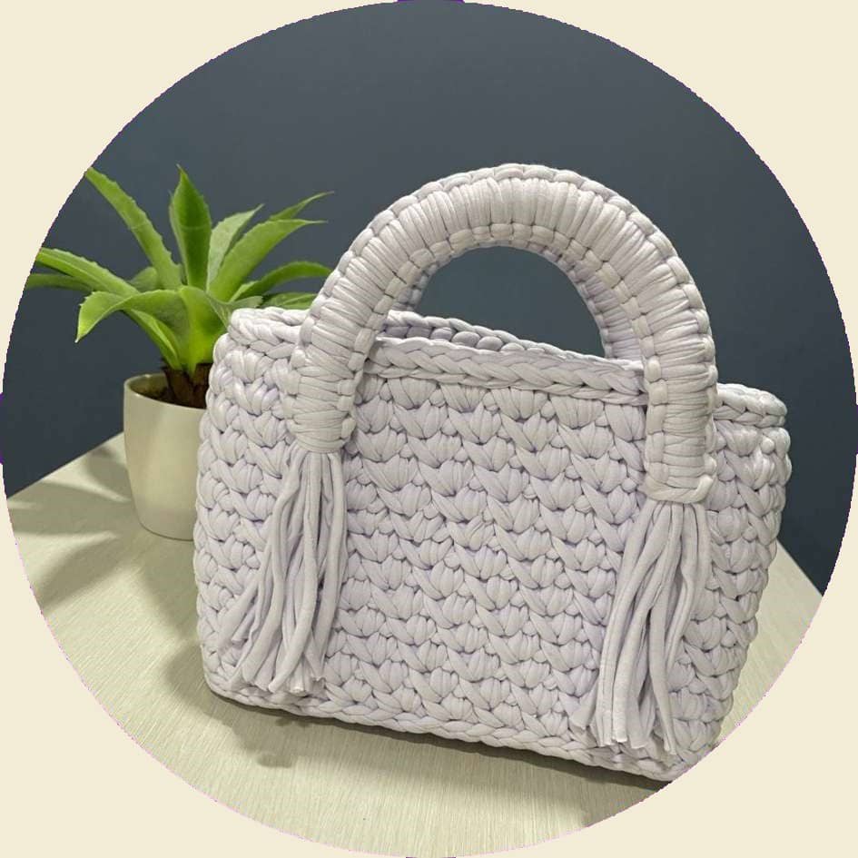 omo hacer bolsos en trapillo crochet